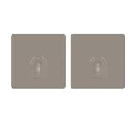 MSV Set di 2 Ganci da Parete Adesivi Riposizionabili, Tortora