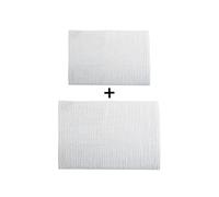 MSV - Set di 2 tappetini da bagno in microfibra di ciniglia - Pelo lungo, antiscivolo - Lavabili in lavatrice - Comodo anello per appenderli - Comfort e igiene ottimizzati - Bianco - 40x60 e 60x90 cm