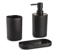 MSV - Set di 3 Accessori da Bagno in Lona - Design Elegante e Pratico - Dimensioni Standard - Nero - Ideale per Un Arredamento Moderno - Accessorio da Bagno