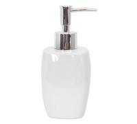 MSV - Set di Accessori da Bagno in Ceramica da 3 Pezzi - Dispenser di Sapone - Portasapone - Bicchiere - Bianco - Design Solido ed estetico