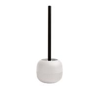 MSV - Spazzola WC Gino - Design Elegante - 9,1 x 9,1 x 37,4 cm - Bianco - Manico Lungo per Comfort d'Uso - Supporto Incluso - Testina Sostituibile per Massima Igiene