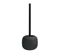 MSV - Spazzolone WC Gino Nero - 9.1 x 9.1 x 37.4 cm - Design Moderno ed Elegante - Manico Lungo ed Ergonomico - Supporto Stabile Anti-Schizzi - Accessorio Igienico e Pratico