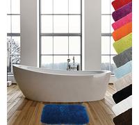 MSV - Tappetino da bagno in microfibra - 50 x 70 cm - Blu navy - Morbido e confortevole - Assorbimento rapido - Ideale per il bagno - Facile da pulire - Asciugatura rapida