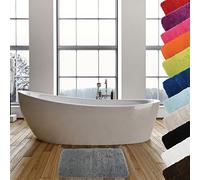 MSV - Tappetino da bagno in microfibra - 50 x 70 cm - Grigio chiaro - Morbido comfort - Assorbimento rapido - Ideale per il bagno - Facile da pulire - Asciugatura rapida