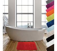 MSV - Tappetino da bagno in microfibra - 50 x 70 cm - Rosso - Morbido e confortevole - Assorbimento rapido - Ideale per il bagno - Facile da pulire - Asciugatura rapida