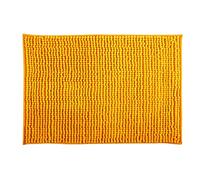 MSV - Tappetino da bagno in microfibra di ciniglia - Pelo lungo, antiscivolo - Comodo anello per appenderlo - Comfort e igiene ottimizzati - Zafferano - Tappetino singolo - 60x90 cm