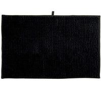 MSV Tappetino da Bagno Tappetino da Doccia „ciniglia“ a Pelo Lungo Morbida Microfibra Antiscivolo 40x60 cm Nero