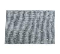 MSV - Tappetino da bagno in microfibra di ciniglia - Pelo lungo, antiscivolo - Comodo anello per appenderlo - Comfort e igiene ottimizzati - Grigio chiaro - Tappetino singolo - 50x80 cm