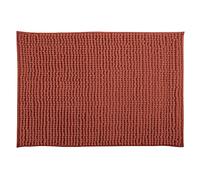 MSV - Tappetino da bagno in microfibra di ciniglia - Pelo lungo, antiscivolo - Comodo anello per appenderlo - Comfort e igiene ottimizzati - Terracotta - Tappetino singolo - 60x60 cm