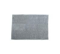 MSV - Tappetino da bagno in microfibra di ciniglia - Pelo lungo, antiscivolo - Comodo anello per appenderlo - Comfort e igiene ottimizzati - Grigio chiaro - Tappetino singolo - 60x90 cm