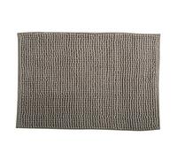 MSV Tappeto da bagno in ciniglia a pelo lungo, 50 x 80 cm, tortora