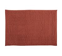 MSV Tappetino da bagno in ciniglia a pelo lungo 50 x 80 cm, colore rosso terracotta