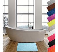 MSV Tappetino da bagno in microfibra Pebble 40x60cm azzurro