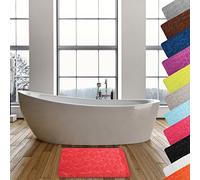 MSV Tappetino da bagno in microfibra Pebble 50x80cm rosso