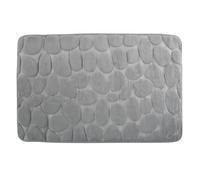 MSV - Tappetino da bagno in microfibra Pebble - Assorbente e antiscivolo - 40 x 60 cm - Grigio chiaro - Asciugatura rapida - Comfort ottimale per il bagno