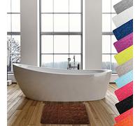 MSV - Tappetino da bagno in microfibra Pebble - Assorbente e antiscivolo - 50 x 80 cm - Cioccolato - Morbido e confortevole, asciugatura rapida - Ideale per bagno e doccia