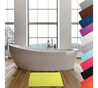 MSV - Tappetino da bagno in microfibra Pebble - Assorbente e antiscivolo - 50 x 80 cm - Verde anice - Asciugatura rapida - Comfort ottimale per il bagno
