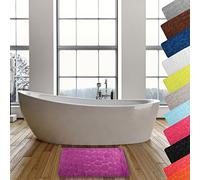 MSV - Tappetino da bagno in microfibra Pebble - Maggiore sicurezza - Fondo antiscivolo - Uso in bagno - Pubblico di destinazione: bambini e anziani - 40 x 60 cm - Viola