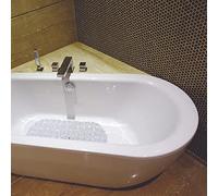 MSV - Tappetino da bagno in PVC con ciottoli - Antiscivolo - Sicurezza e comfort - 99 x 39 cm - Trasparente - Superficie strutturata - Adatto a tutti i tipi di vasca da bagno