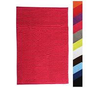 MSV Tappetino da Bagno Tappetino da Doccia „ciniglia“ a Pelo Lungo in Microfibra Morbida Antiscivolo 40x60 cm Rosa