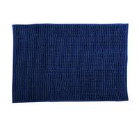 MSV Tappetino da Bagno Tappetino da Doccia „ciniglia“ a Pelo Lungo in Microfibra Morbida Antiscivolo 40x60 cm Blu Scuro