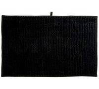 MSV Tappetino da Bagno Tappetino da Doccia „ciniglia“ a Pelo Lungo in Microfibra Morbido Antiscivolo 60x90 cm Nero