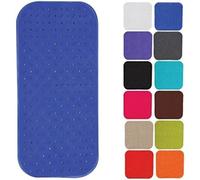 MSV, tappetino da doccia premium per vasca da bagno, antibatterico, antiscivolo, con ventose, blu, profumato di rose - ca. 36 x 97 cm - lavabile a 60°