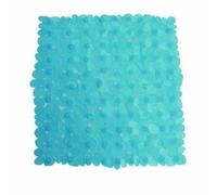 MSV - Tappetino doccia Pebble - PVC 100% senza ftalati - 53 x 53 cm - Blu - Superficie antiscivolo per sicurezza e comfort - Design rispettoso della salute