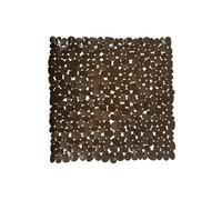 MSV Tappeto Doccia in PVC Pietre 53X53CM, Cloruro di polivinile, Marrone Cioccolato, 12 cm