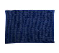 MSV Tappeto da bagno in ciniglia a pelo lungo, 50 x 80 cm, colore blu