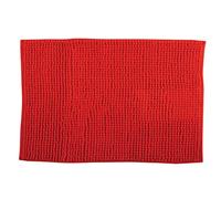 MSV Tappeto da bagno in ciniglia a pelo lungo, 50 x 80 cm, rosso