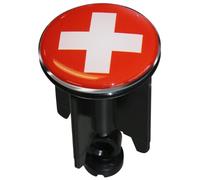 MSV Tappo di Scarico Spirella Designer, Ideale per Uno Scarico efficiente ed esteticamente gradevole, Rosso e Bianco, Misura Standard, Accessorio per Il Bagno, Ottone, Multicolore