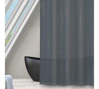 MSV Tenda da doccia antimuffa, antibatterica, lavabile, impermeabile, Eva, 180 x 200 cm, grigio antracite