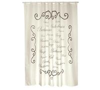 MSV Tenda da Doccia in Poliestere Paris, 180 x 200 cm, qualità Premium, Colore Crema, Anelli Inclusi