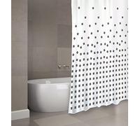 MSV Tenda da Doccia in Poliestere THIKA 180x200 cm, qualità Premium Grigia - Anelli Inclusi