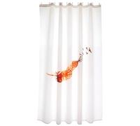 MSV Tenda da Doccia Premium in Poliestere, Design Indiano, 180x200 cm, Ideale per Il Bagno, Resistente all'Acqua, Facile da Pulire, Arancione e Bianco, Accessorio per Il Bagno