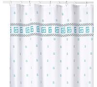 MSV Tenda da Doccia, Tendina Bagno in Poliestere, 180 x 200 cm, Spirale Blu, plastica
