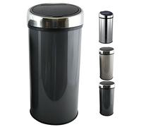 MSV Touch Pattumiera da Cucina in Acciaio Inox 30 l Grigio Antracite