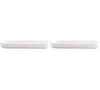 MSV - Vassoio in Ceramica - MAONIE Bianco Opaco - Elegante e Pratico - Multiuso per Gioielli e Cosmetici - Design Decorativo - 20 x 12 cm - Facile da Pulire (Confezione da 2)