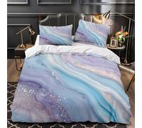 MSVMPGTHB trama di marmo 3D Stampa Coperteletto 3pz Microfibra Resistente disegno a vortice pastello Coperta Letto 2 federe Zip nascosta Bambini Adolescenti King（220x240cm）