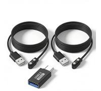 Msvueioe Caricabatterie a 2 pin per Withit APP Giga/Deca Smart Watch, confezione da 2 [modello A + modello B, solo adattabile] Cavo di ricarica USB magnetico da 2,8 mm per orologi intelligenti con app