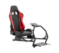 MSW MSW-SIM-01 - Seggiolino da corsa per gaming ergonimosch, con supporto per pedale e supporto per volante, sedile simulatore in acciaio regolabile