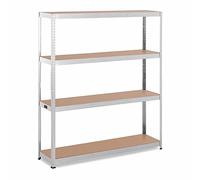 MSW MSW-STSH-34 - Scaffale per carichi pesanti, 160 x 40 x 180 cm, per 4 x 150 kg, colore: Grigio