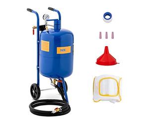 MSW Sabbiatrice Portatile Professionale Mobile MSW-MS40A (40 l, 7,6 bar, Acciaio, Ruote in Gomma)