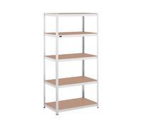 MSW Scaffale metallico - 100 x 60 x 200 cm - 5 x 150 kg - Grigio MSW-STSH-28