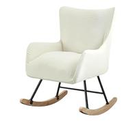 Mswborml Stampato Coprisedie Sedia a Dondolo 4/2 Pezzi, Elasticizzato Copripoltrona con Braccioli a Dondolo, Scandinave Coprisedili Dondolo 1 Posti, Lavable Copertura Sedia Dondolo Esterno,A,2PCS