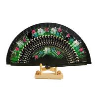 MSWgjYRQ Ventaglio cinese pieghevole a mano, 10/20 pezzi, rosa, in legno spagnolo, per ballare e stampare, decorazione per la casa, ornamenti, bomboniere per gli ospiti (nero, 10 pezzi)