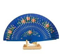 MSWgjYRQ Ventaglio cinese pieghevole a mano, 10/20 pezzi, rosa, in legno spagnolo, per ballare e stampare, decorazione per la casa, ornamenti, bomboniere per gli ospiti (blu, 15 pezzi)