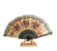 MSWgjYRQ Ventaglio pieghevole in pizzo stile cinese da donna, in tessuto di plastica, con cultura spagnola, motivo floreale, decorazione per feste e matrimoni, ventagli pieghevoli decorativi (02)