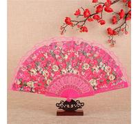 MSWgjYRQ Ventaglio pieghevole in pizzo stile cinese da donna, in tessuto di plastica, motivo floreale con cultura spagnola, decorazione per feste e matrimoni (23)